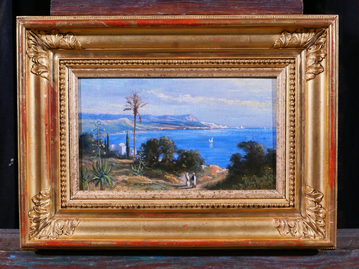 Prosper Marilhat (att. To) 1811-1847 Algeria, The Bay Of Algiers, Painting 1841 Landscape Orientalism-photo-3