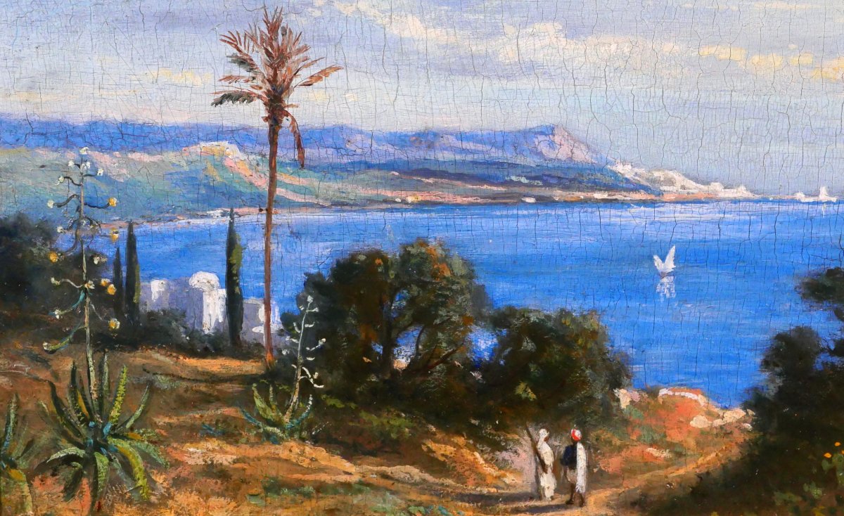 Prosper Marilhat (att. To) 1811-1847 Algeria, The Bay Of Algiers, Painting 1841 Landscape Orientalism-photo-3