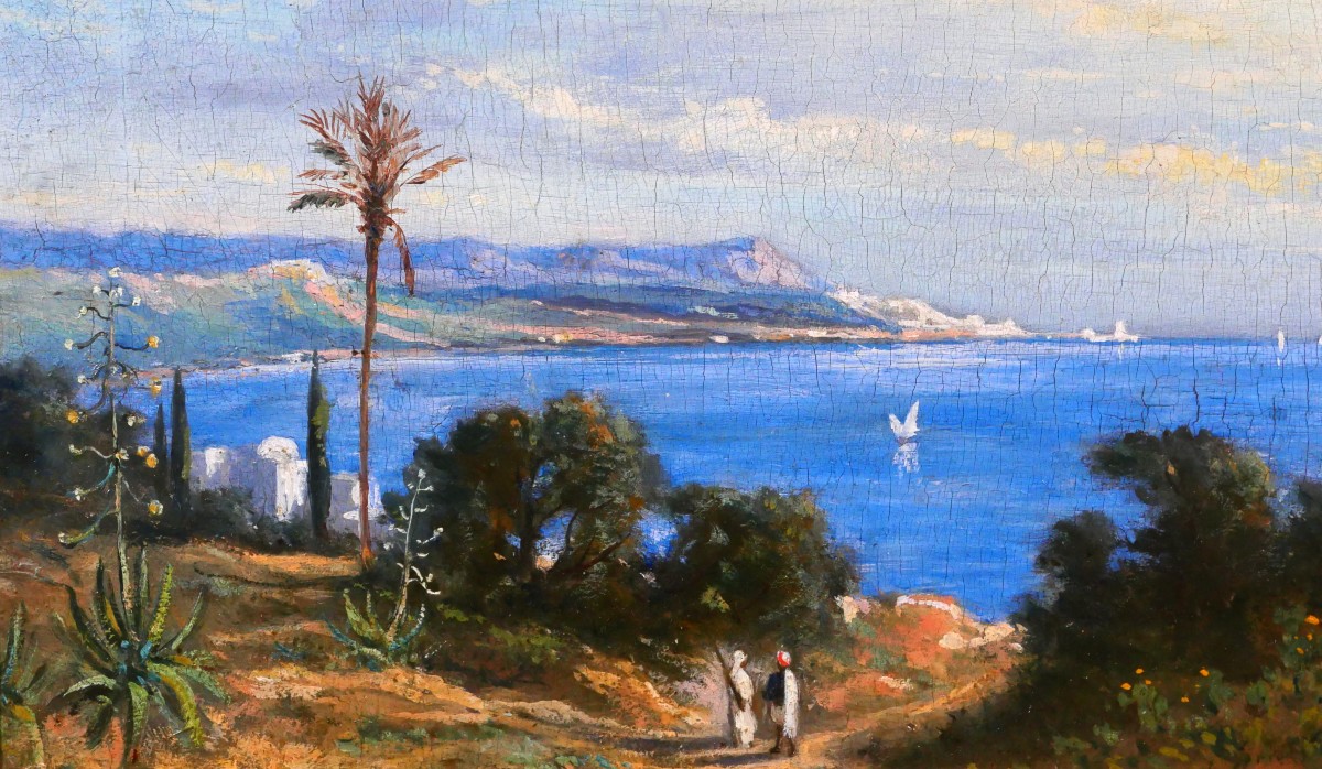 Prosper Marilhat (att. To) 1811-1847 Algeria, The Bay Of Algiers, Painting 1841 Landscape Orientalism