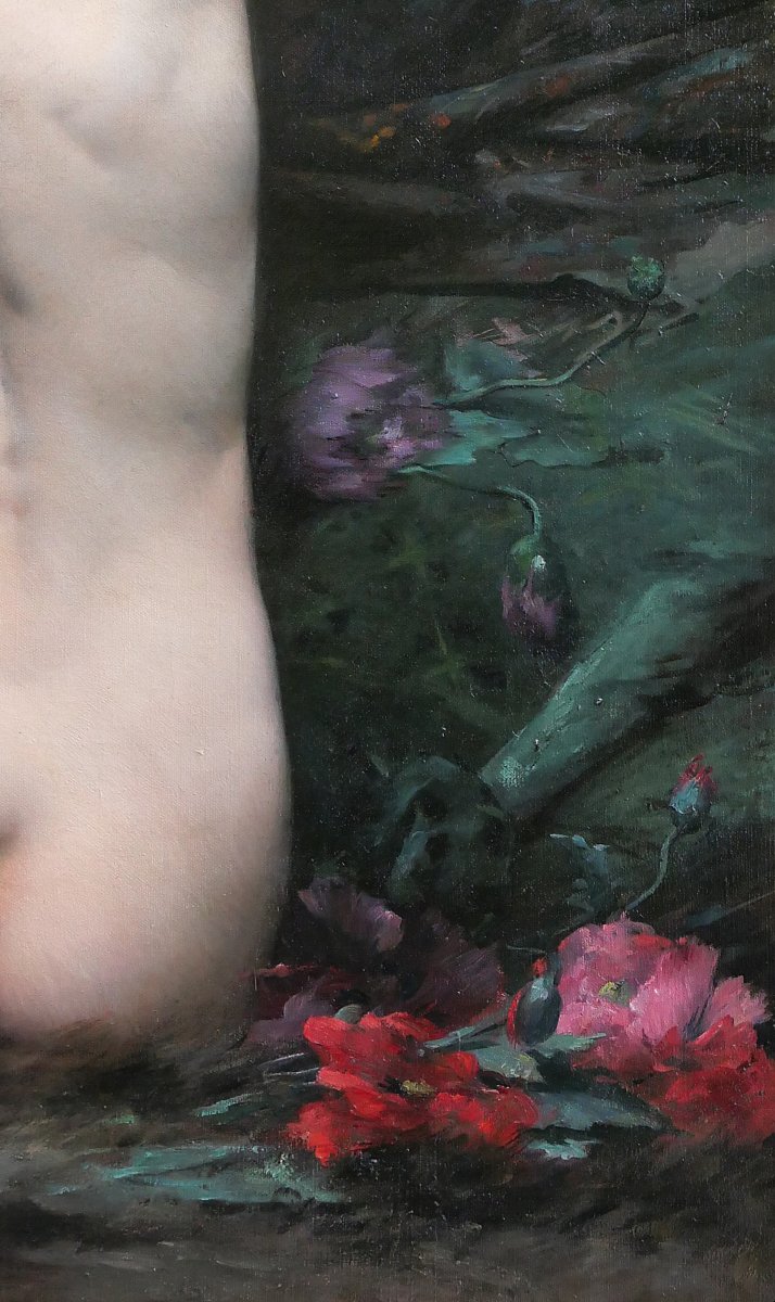 Léon Tirode 1873-1953 Après Le Bain, Femme Nue, Large Painting, Salon 1898-photo-4