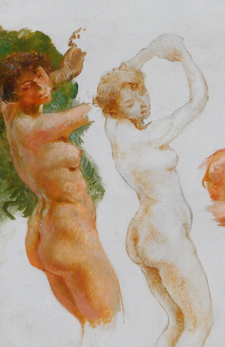 Gaston La Touche 1854-1913 Etudes de 3 femmes nues, tableau, vers 1900 impressionnisme-photo-1