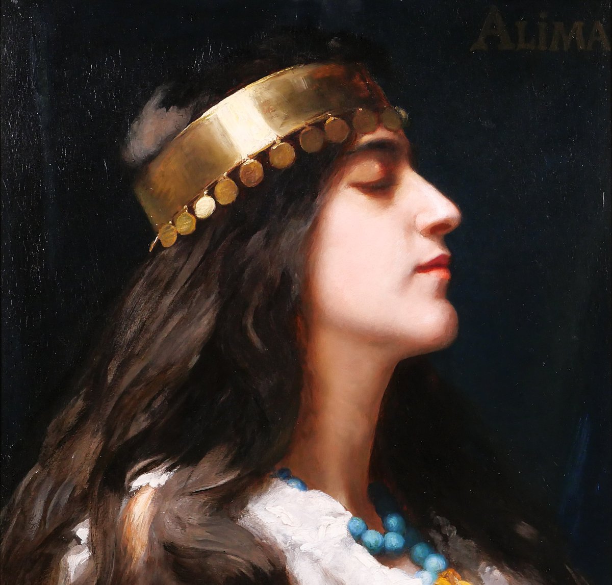 Frédéric Tschaggeny 1851-1821 Allegory Of Erudition As A Portrait Of A Woman, Painting, 1903-photo-4
