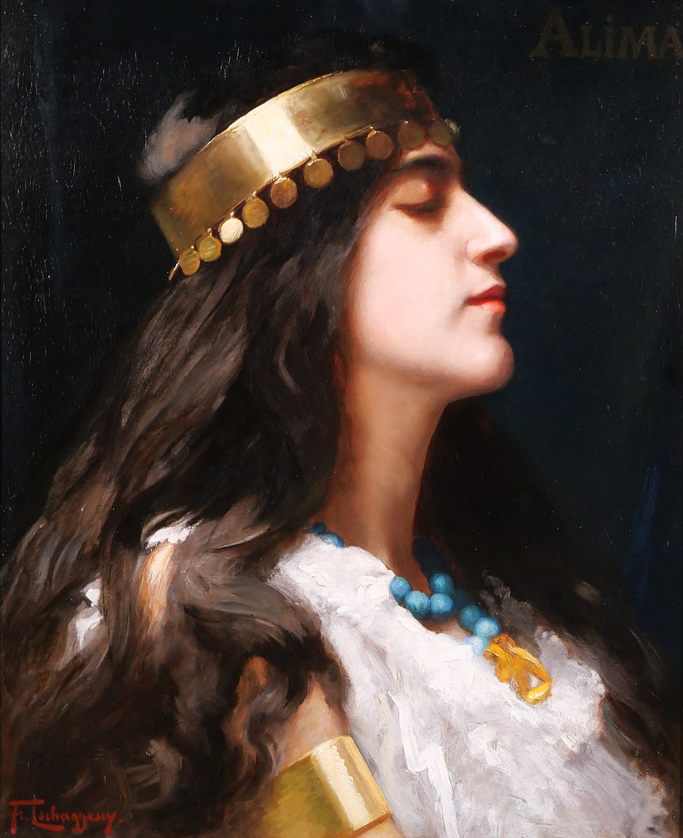 Frédéric Tschaggeny 1851-1821 Allegory Of Erudition As A Portrait Of A Woman, Painting, 1903