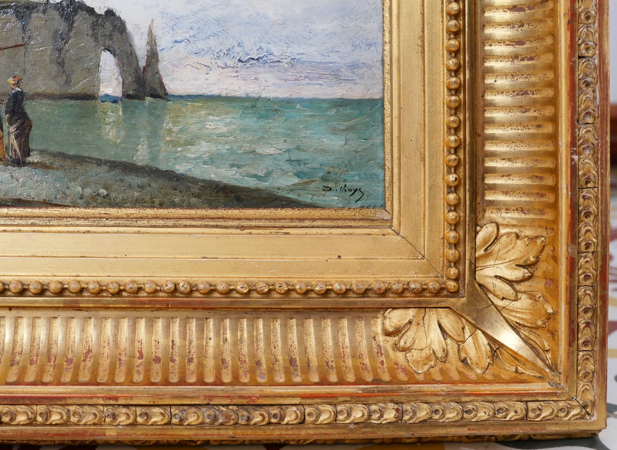 Auguste Louis Duthoya de Kervaladec 1831-1882 Etretat, paysage, tableau vers 1870 Normandie-photo-1