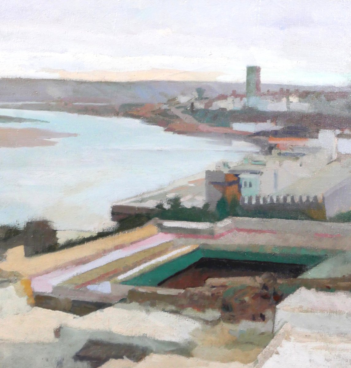 Albert DEQUENE 1897-1973 Maroc, Rabat, la tour Hassan, paysage, tableau vers 1935 orientalisme-photo-4