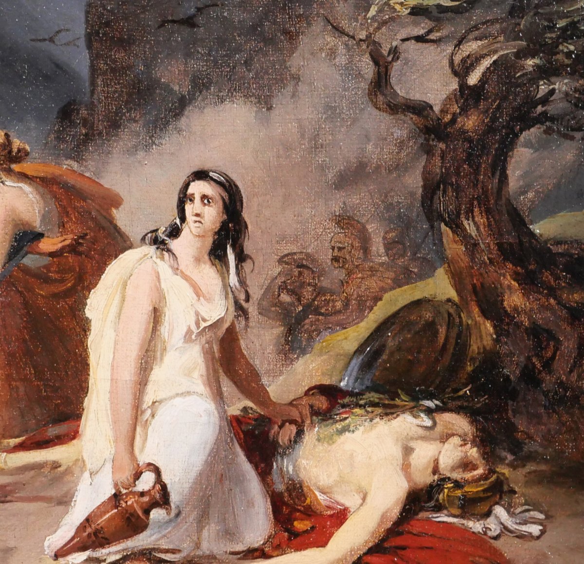 Jules Eugène LENEPVEU 1819-1898 Antigone et Polynice, tableau, 1851 envoi Rome romantisme-photo-2