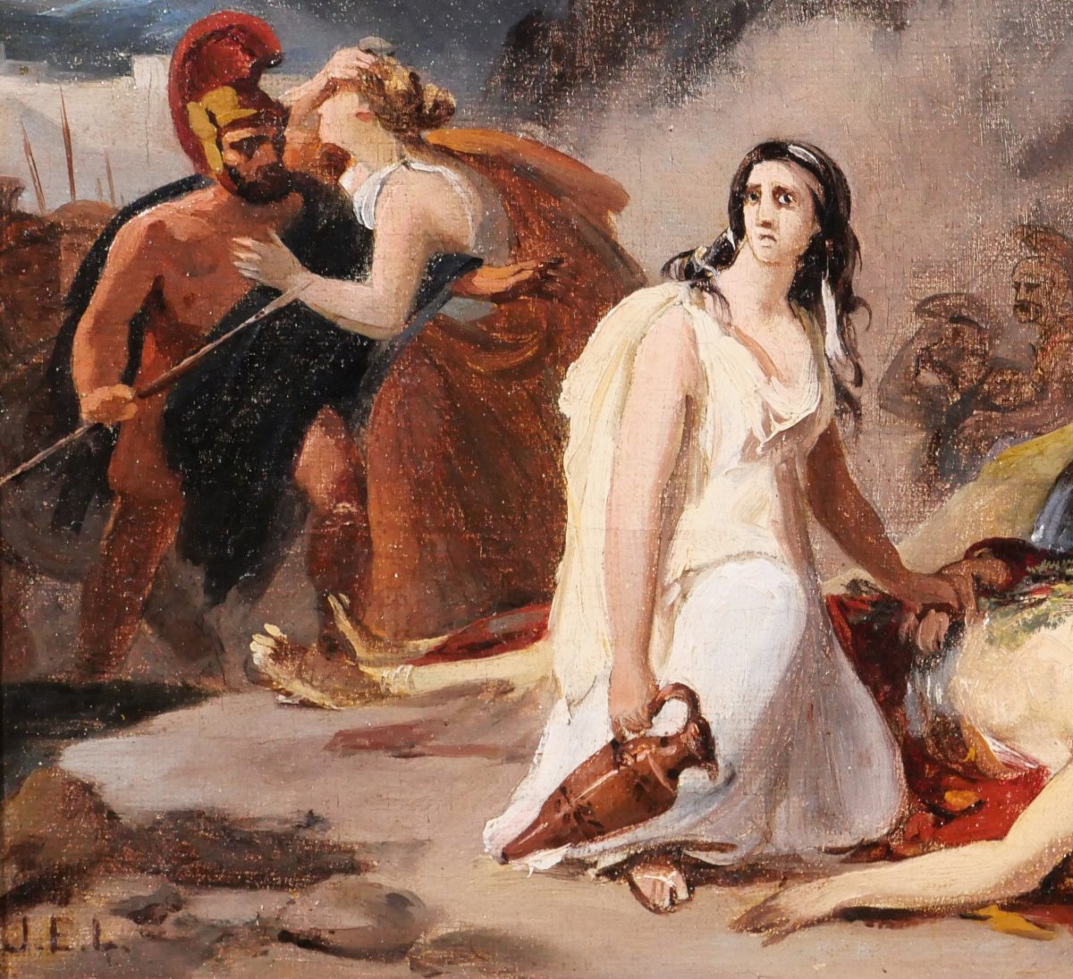 Jules Eugène LENEPVEU 1819-1898 Antigone et Polynice, tableau, 1851 envoi Rome romantisme-photo-4