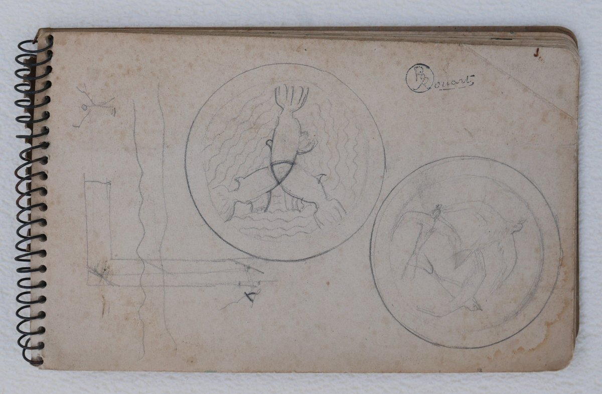 Philippe ROUART 1904-1993 Carnet de dessin, atelier d'art sacré, vers 1930, Maurice Denis-photo-2