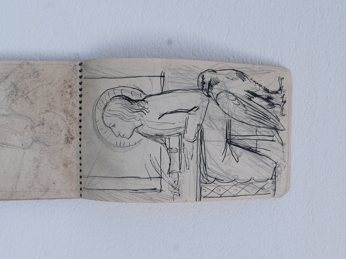 Philippe ROUART 1904-1993 Carnet de dessin, atelier d'art sacré, vers 1930, Maurice Denis-photo-4