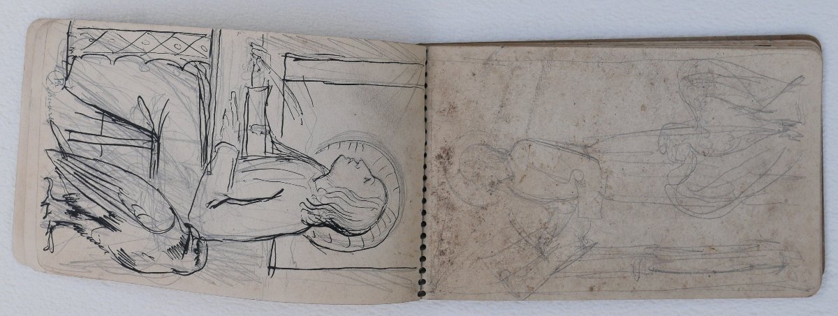 Philippe ROUART 1904-1993 Carnet de dessin, atelier d'art sacré, vers 1930, Maurice Denis