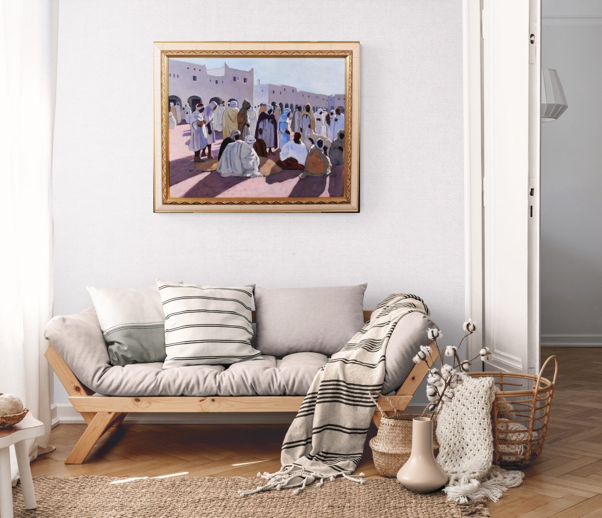 Maurice BOUVIOLLE 1893-1971 Algérie, Marché à Ghardaia, tableau 1928 orientalisme Majorelle-photo-7