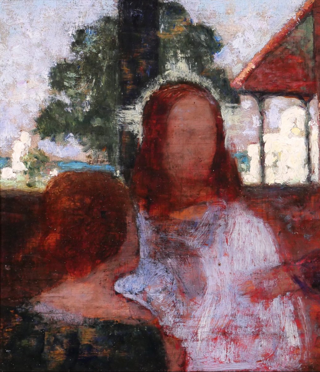 Henri de Maistre (attribué à) 1891-1953 Jésus chez Marthe et Marie, tableau, Maurice Denis-photo-3