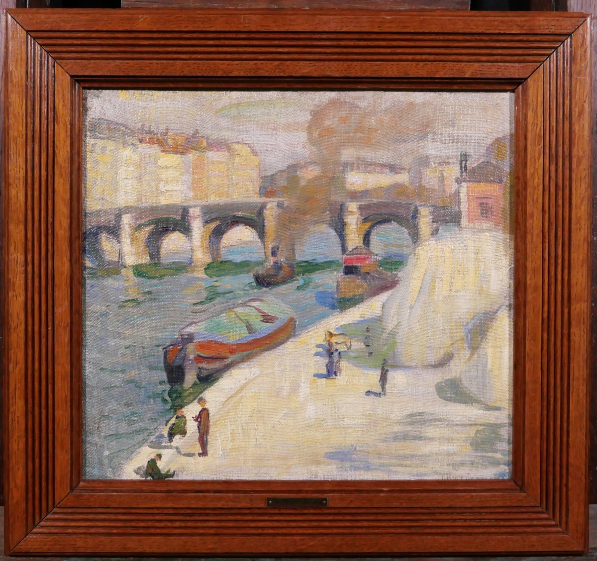 Walther Schwartz 1889-1958 Paris, le Pont-Neuf, tableau vers 1910 paysage Danemark-photo-2