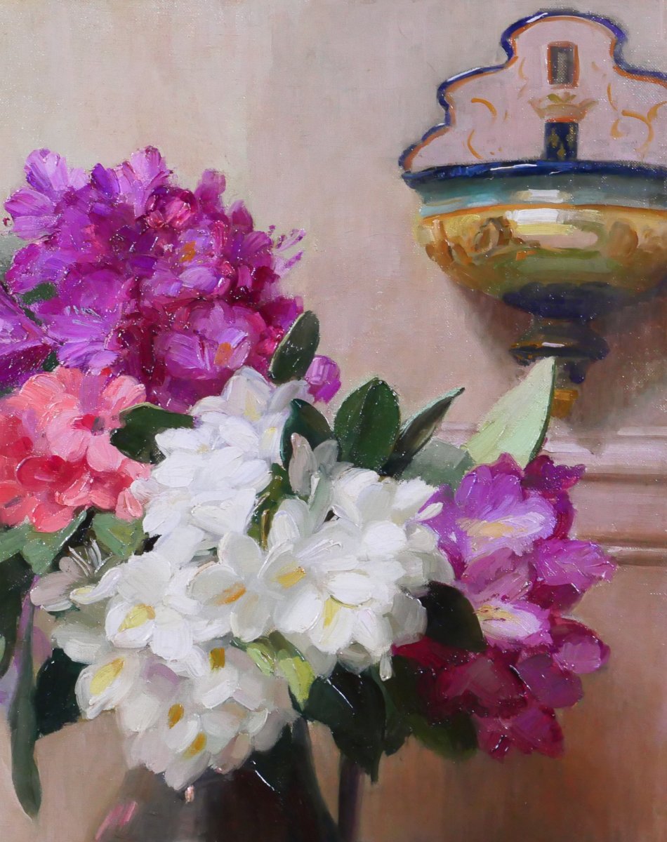 Jane Nérée-Gautier 18771948 Bouquet de fleurs, tableau, Salon 1927 jardin nature morte-photo-2