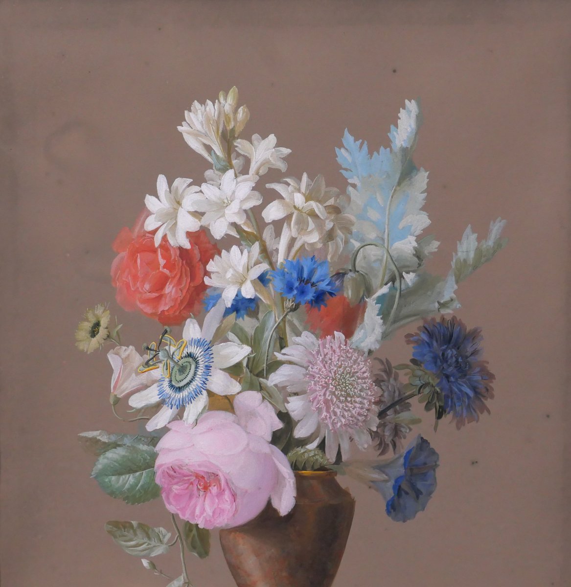 Johann Samuel Arnhold 1766–1828 Flowers In A Vase, Gouache, C. 1810, Still Life, Bouquet-photo-3