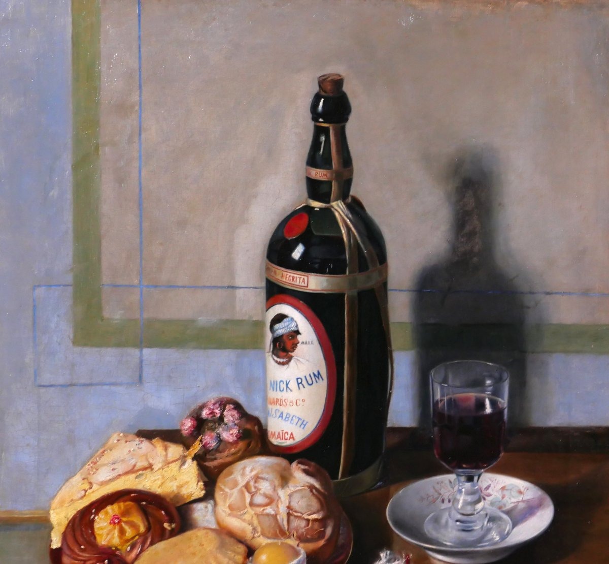 Emilio ALIAGA ROMAGOSA 1876-1944 Nature morte au rhum et gateaux, tableau, 1897 Espagne-photo-3