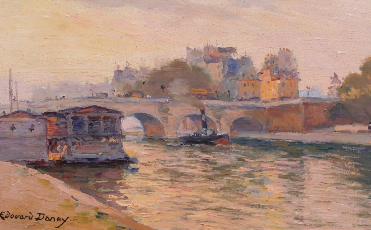 Edouard Daney 1882–1956 Paris, The Pont-neuf, Painting, Ca. 1910, Landscape, Impressionism