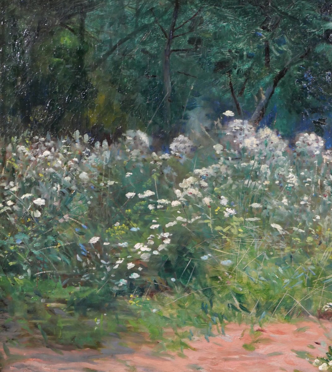 Alexis HARANCHIPY 1853-1917 Paysage aux fleurs, tableau, vers 1900 jardin impressionnisme-photo-3