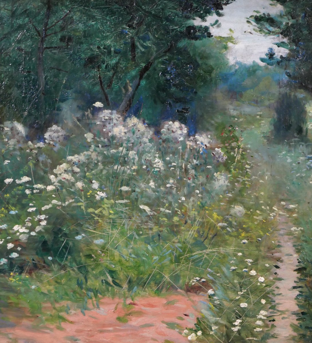 Alexis HARANCHIPY 1853-1917 Paysage aux fleurs, tableau, vers 1900 jardin impressionnisme-photo-4