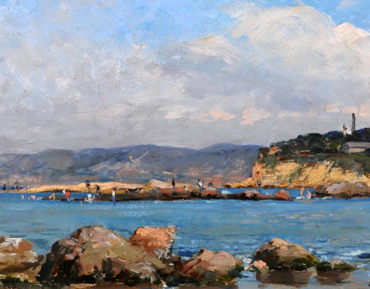 Jean-Baptiste OLIVE 1848-1936 Marseille, la Corniche et la Réserve, tableau, 1877 paysage-photo-3