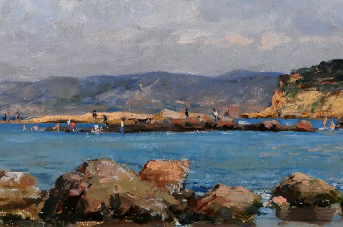 Jean-Baptiste OLIVE 1848-1936 Marseille, la Corniche et la Réserve, tableau, 1877 paysage-photo-4