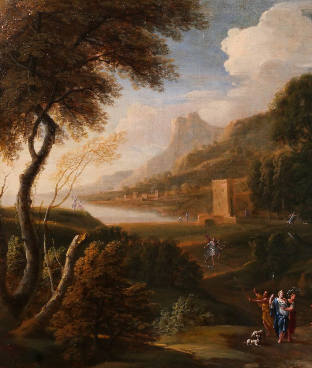 Gaspard DUGHET dit Gaspard POUSSIN (att. à) 1615-1675 Paysage avec Diane et Actéon, tableau-photo-3