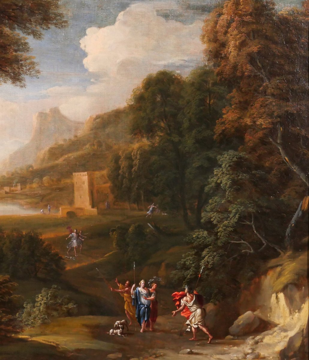 Gaspard DUGHET dit Gaspard POUSSIN (att. à) 1615-1675 Paysage avec Diane et Actéon, tableau-photo-4