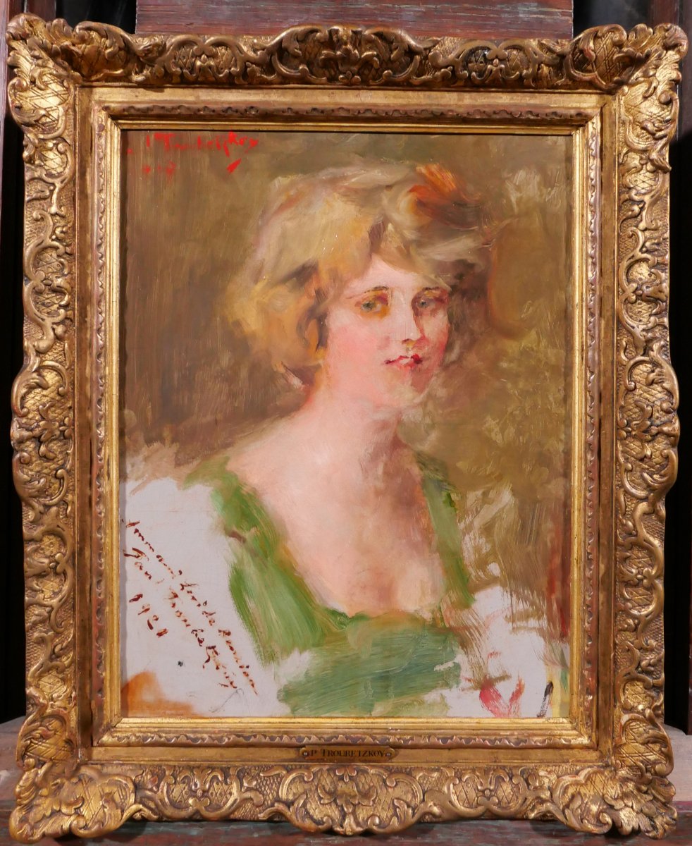 Paul TROUBETZKOY 1866-1938 Portrait de l'actrice Mary Pickford, tableau, 1919 sculpture-photo-2
