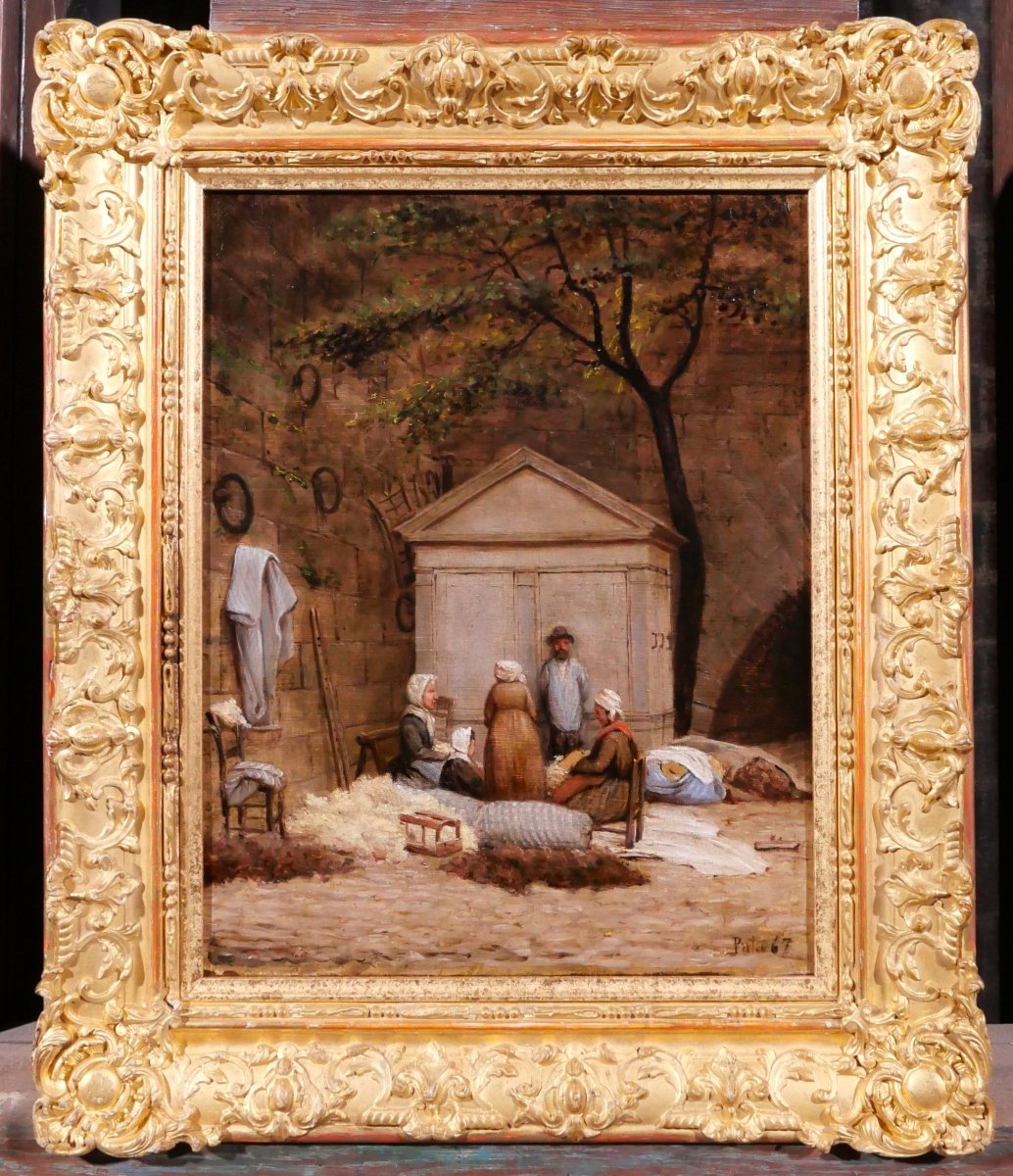 Cherubino Pata 1827–1899 Upholsterers On The Quays Of Paris, Painting, 1867 Courbet-photo-2