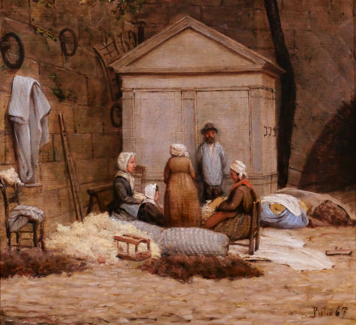 Cherubino Pata 1827–1899 Upholsterers On The Quays Of Paris, Painting, 1867 Courbet-photo-4