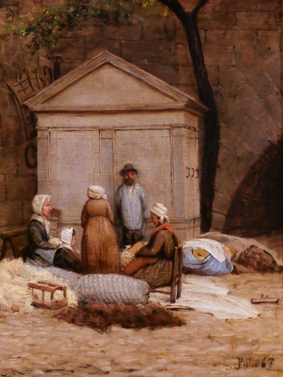 Cherubino Pata 1827–1899 Upholsterers On The Quays Of Paris, Painting, 1867 Courbet-photo-3