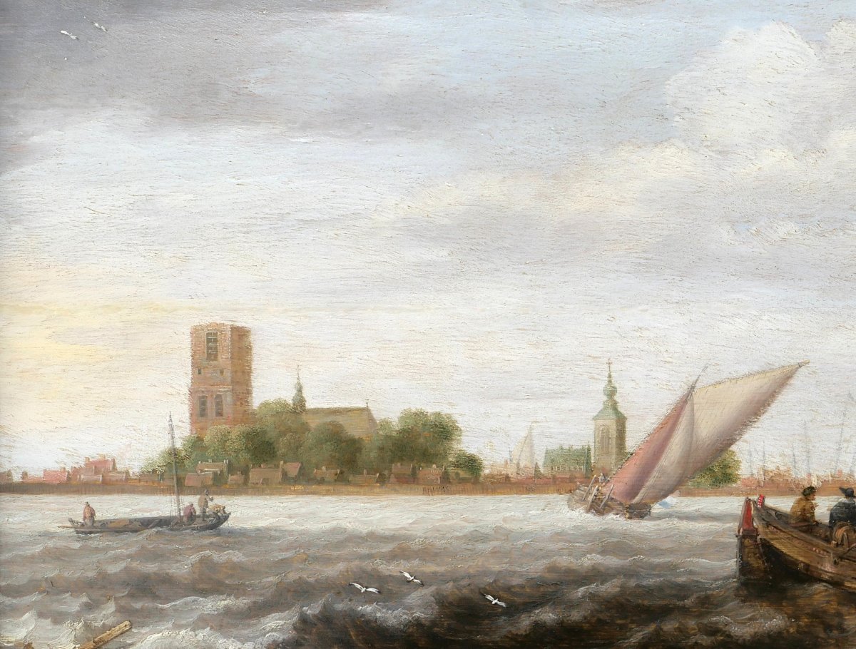 Bonaventura Peeters 1614–1652 Netherlands, Landscape With Boats, Seascape-photo-4