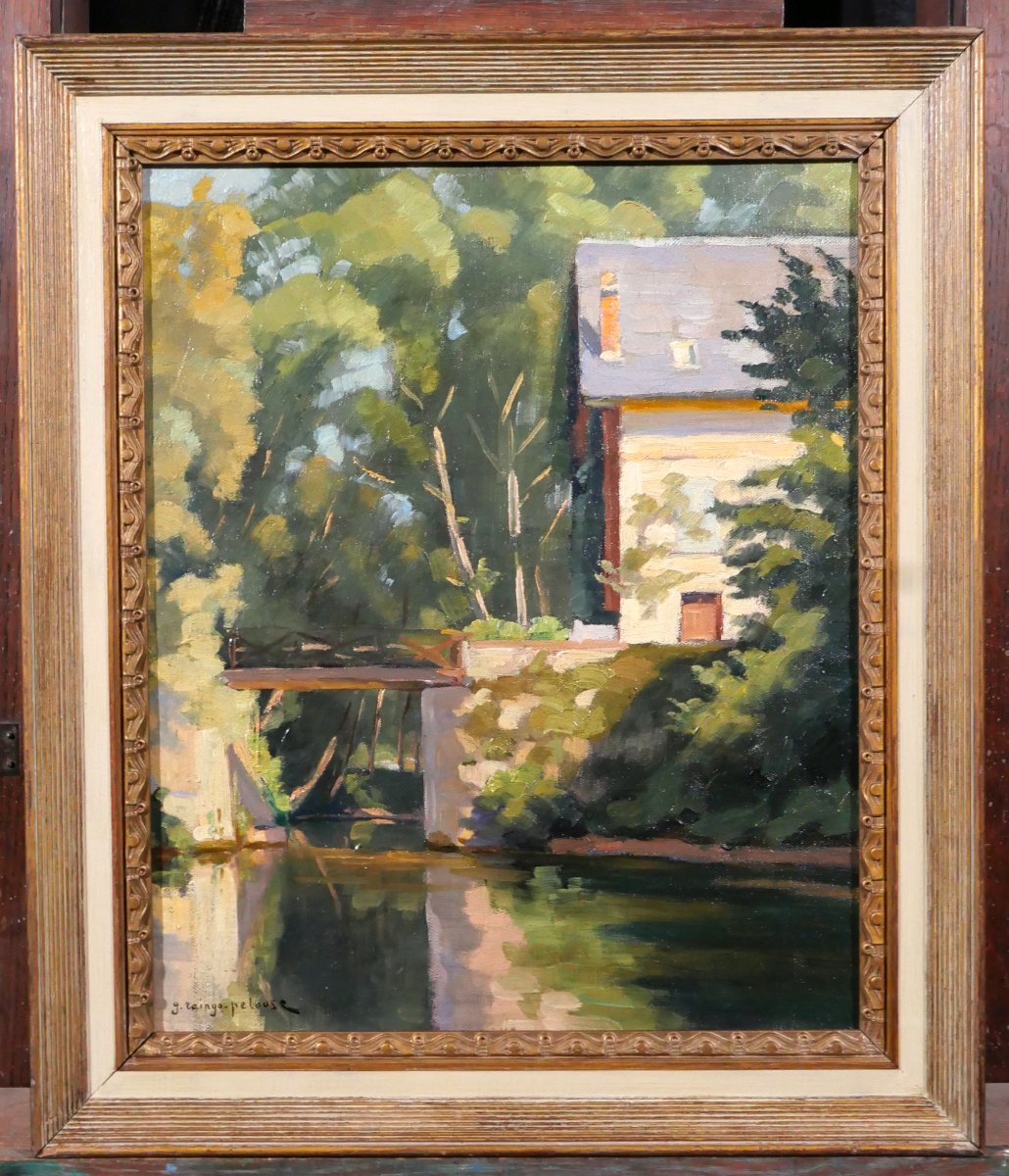Germain RAINGO-PELOUSE 1893-1963 Normandie, Eure, paysage près de Vernon, tableau, vers 1930-photo-2