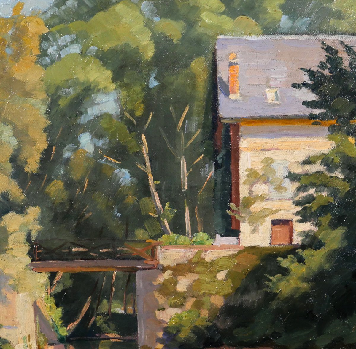 Germain RAINGO-PELOUSE 1893-1963 Normandie, Eure, paysage près de Vernon, tableau, vers 1930-photo-3