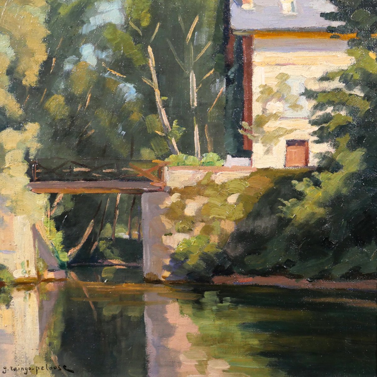 Germain RAINGO-PELOUSE 1893-1963 Normandie, Eure, paysage près de Vernon, tableau, vers 1930-photo-4