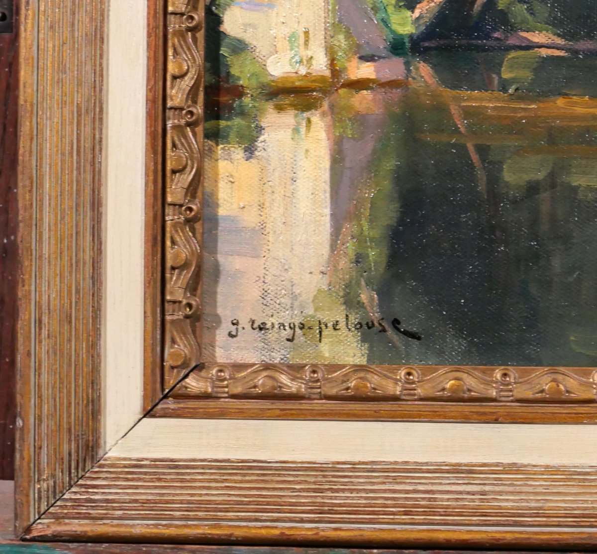 Germain RAINGO-PELOUSE 1893-1963 Normandie, Eure, paysage près de Vernon, tableau, vers 1930-photo-1