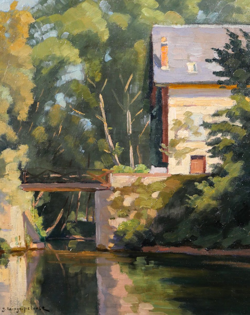 Germain RAINGO-PELOUSE 1893-1963 Normandie, Eure, paysage près de Vernon, tableau, vers 1930