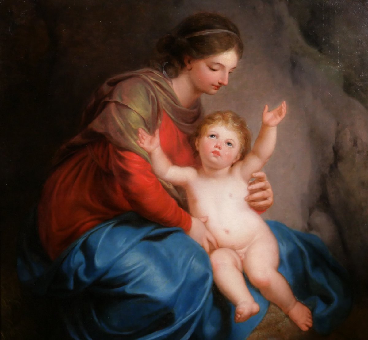 Pierre-Joseph-Célentin François 1759-1851 Vierge à l'Enfant, tableau, vers 1820  Néoclassicisme-photo-3