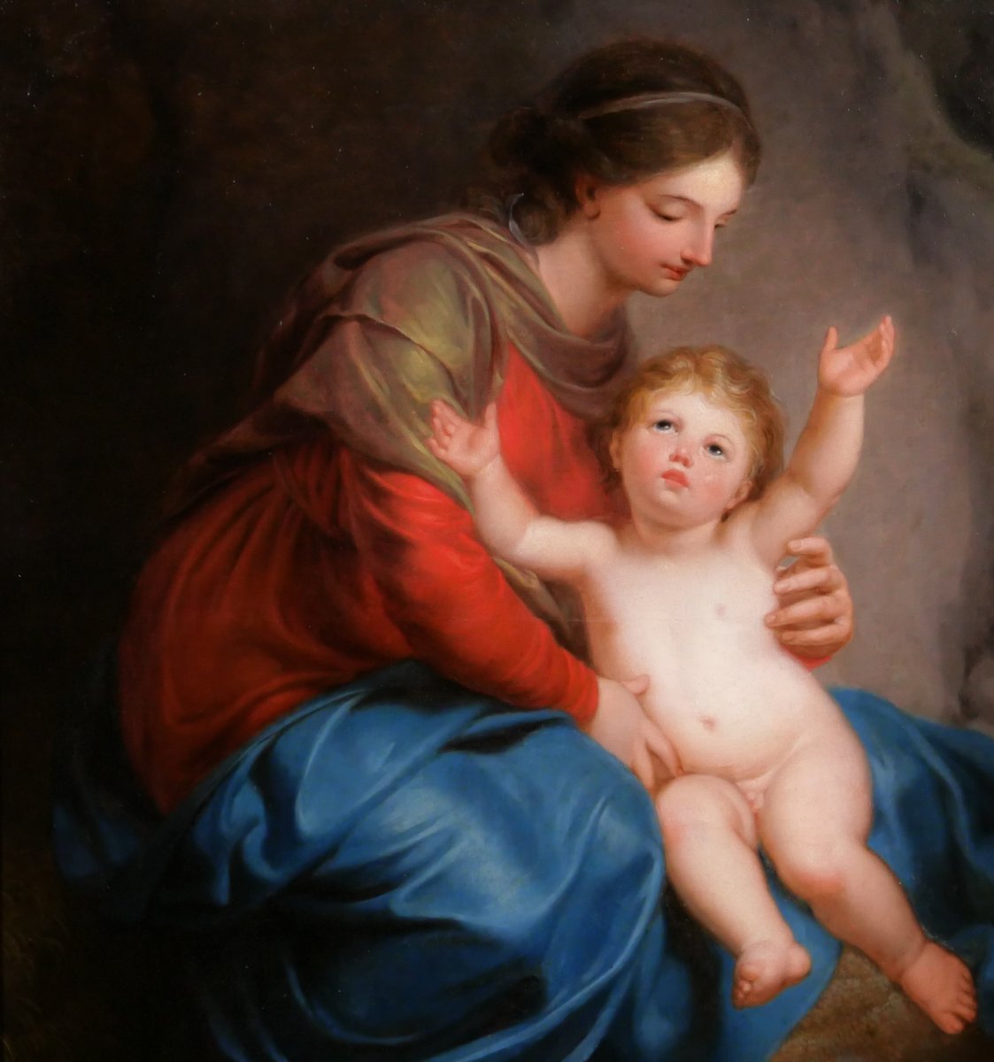Pierre-Joseph-Célentin François 1759-1851 Vierge à l'Enfant, tableau, vers 1820  Néoclassicisme-photo-1
