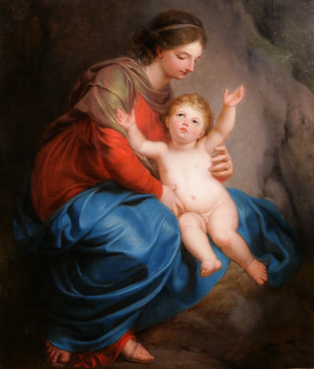 Pierre-Joseph-Célentin François 1759-1851 Vierge à l'Enfant, tableau, vers 1820  Néoclassicisme