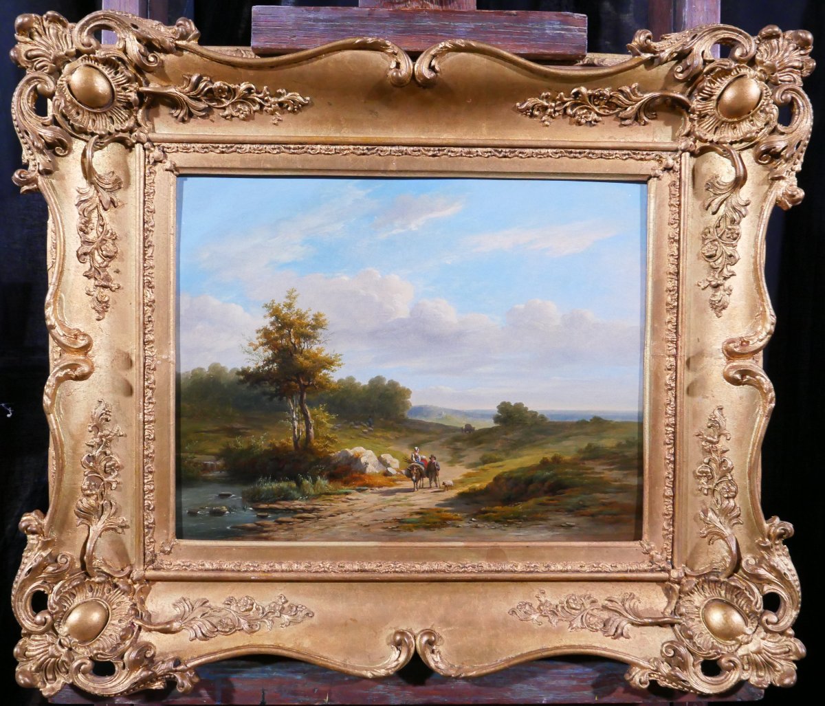 Eugène VERBOECKHOVEN  (att. à) 1798-1881 Paysage, tableau, vers 1830-40 Romantisme Belgique-photo-2