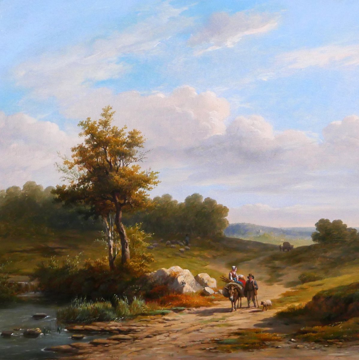 Eugène VERBOECKHOVEN  (att. à) 1798-1881 Paysage, tableau, vers 1830-40 Romantisme Belgique-photo-3