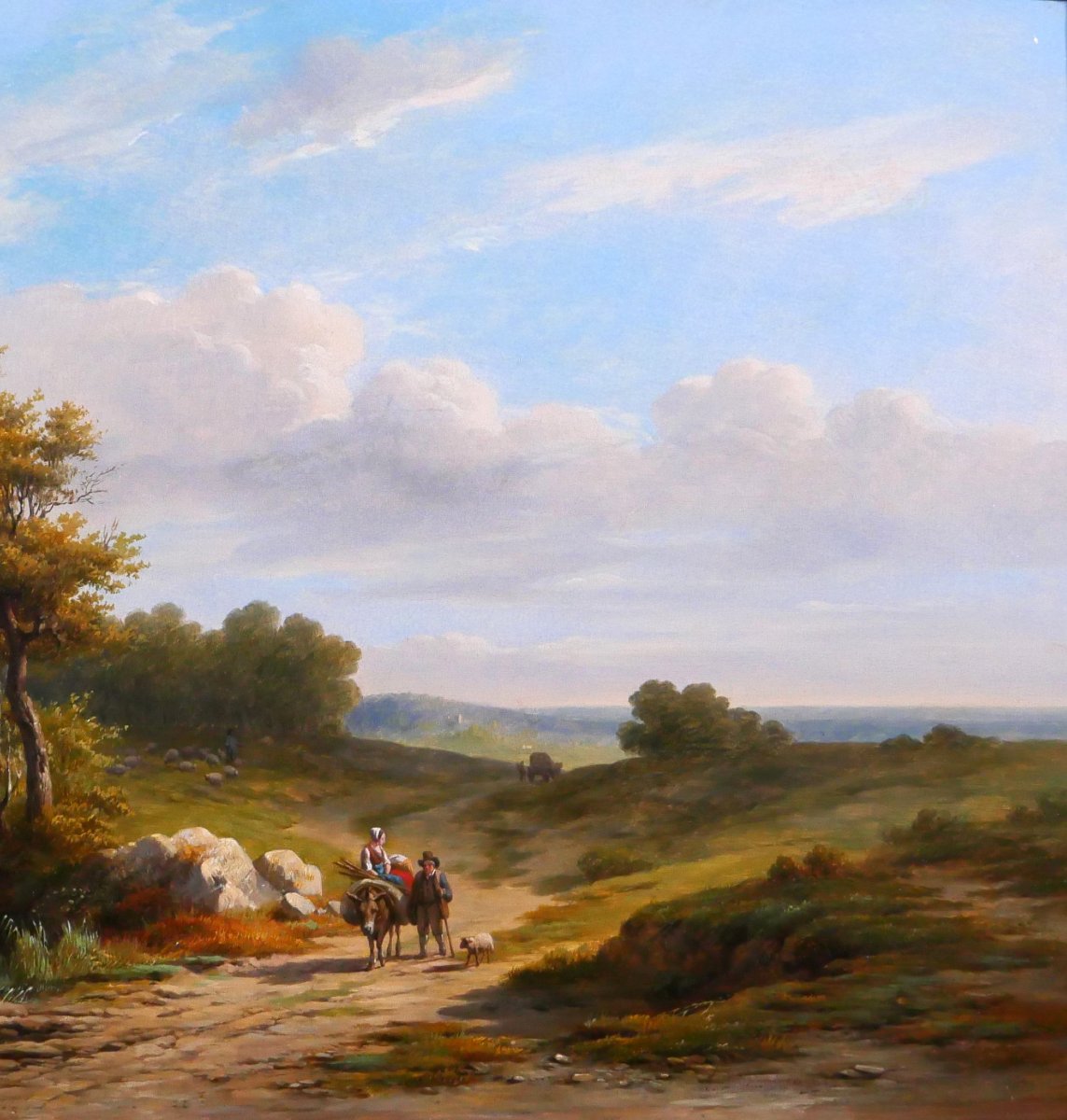 Eugène VERBOECKHOVEN  (att. à) 1798-1881 Paysage, tableau, vers 1830-40 Romantisme Belgique-photo-4