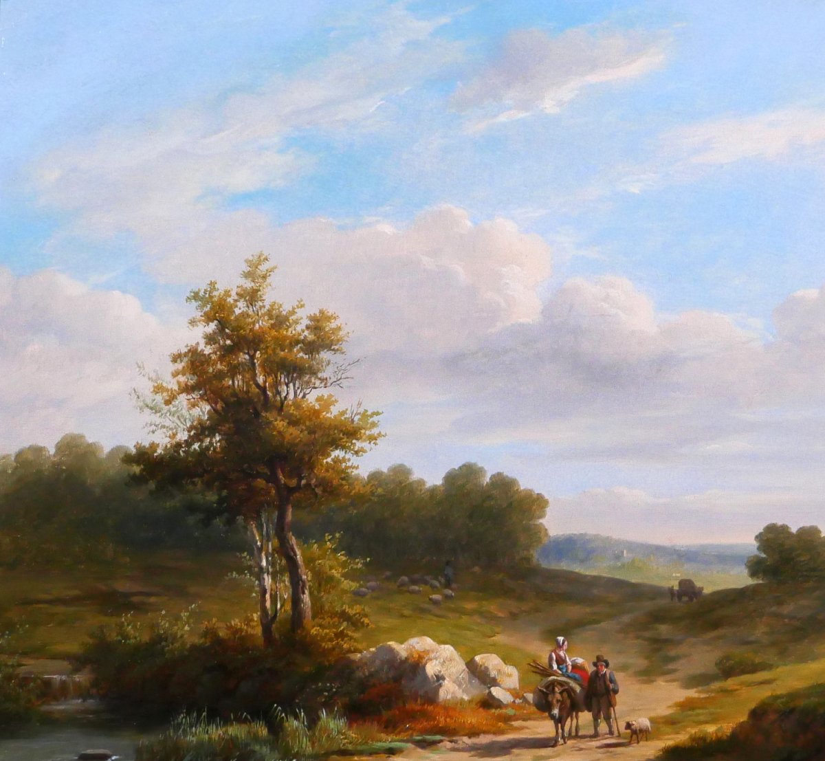 Eugène VERBOECKHOVEN  (att. à) 1798-1881 Paysage, tableau, vers 1830-40 Romantisme Belgique-photo-1