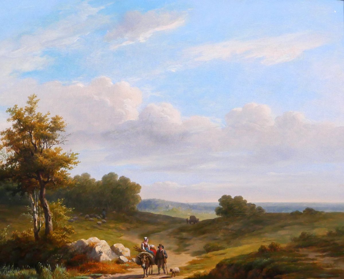 Eugène VERBOECKHOVEN  (att. à) 1798-1881 Paysage, tableau, vers 1830-40 Romantisme Belgique-photo-2