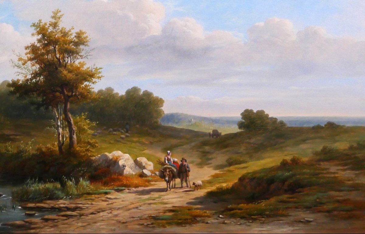 Eugène VERBOECKHOVEN  (att. à) 1798-1881 Paysage, tableau, vers 1830-40 Romantisme Belgique-photo-3