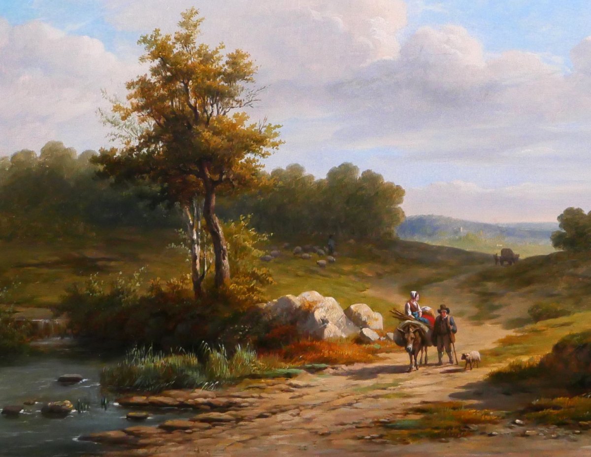 Eugène VERBOECKHOVEN  (att. à) 1798-1881 Paysage, tableau, vers 1830-40 Romantisme Belgique-photo-4
