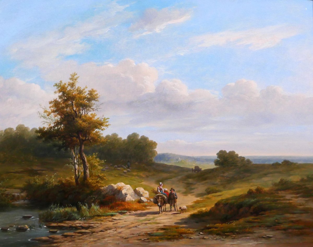 Eugène VERBOECKHOVEN  (att. à) 1798-1881 Paysage, tableau, vers 1830-40 Romantisme Belgique