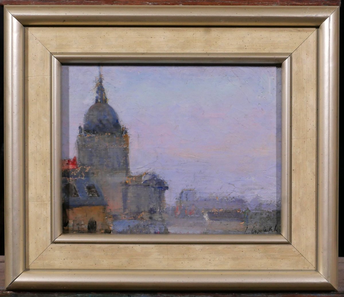 Lucienne Capdevielle 1885–1961 Paris, The Panthéon, Painting, Ca. 1930, Art Deco Landscape-photo-2