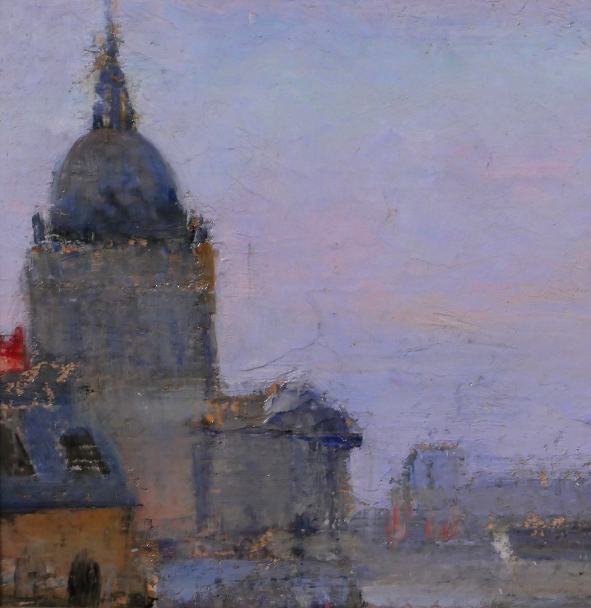Lucienne Capdevielle 1885–1961 Paris, The Panthéon, Painting, Ca. 1930, Art Deco Landscape-photo-3